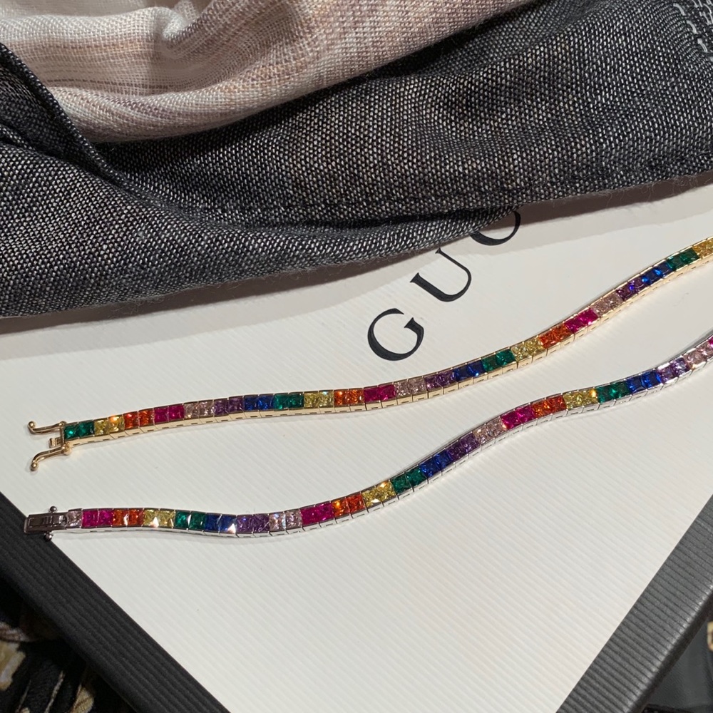 Rainbow tennis bracelet